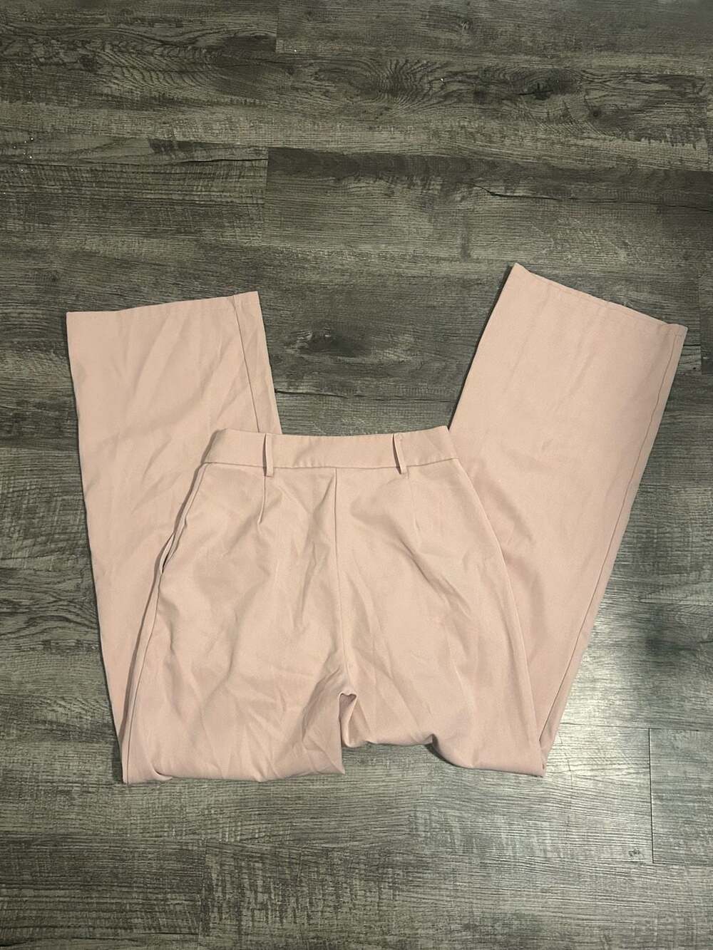 Princess Polly High Waisted Wide Leg Trousers Pink Size US 2 - Picture 3 of 4